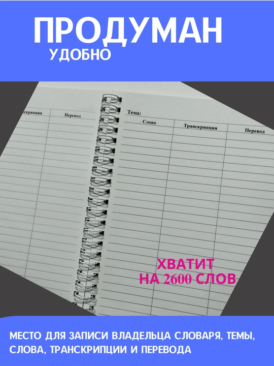 Словарь для записи иностранных английских слов