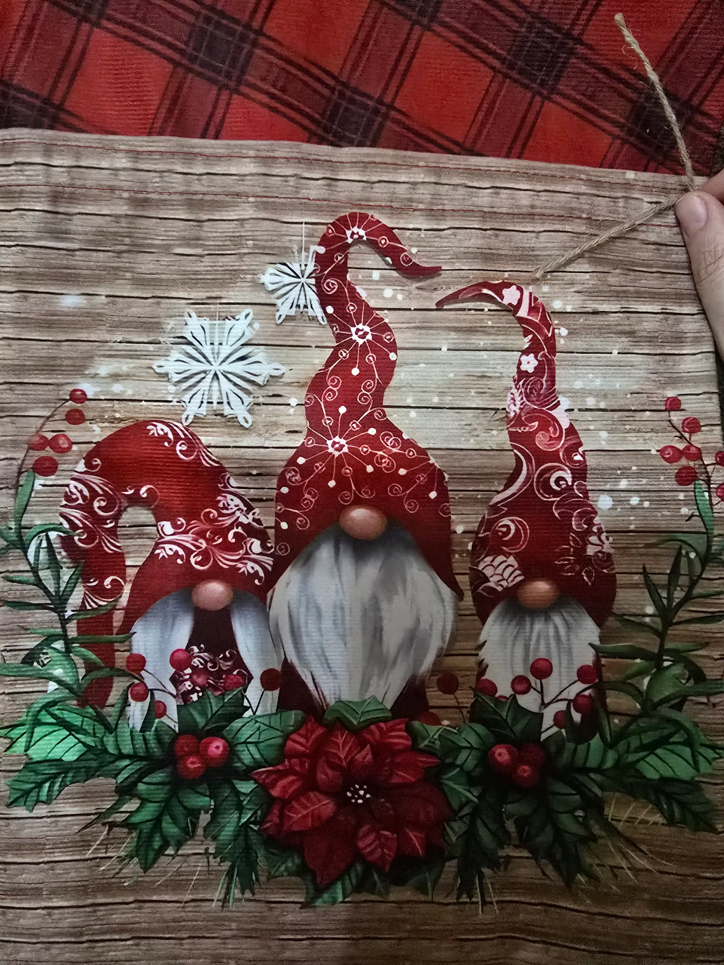 Новогодний мешок на шнурке для подарков, упаковочный мешок