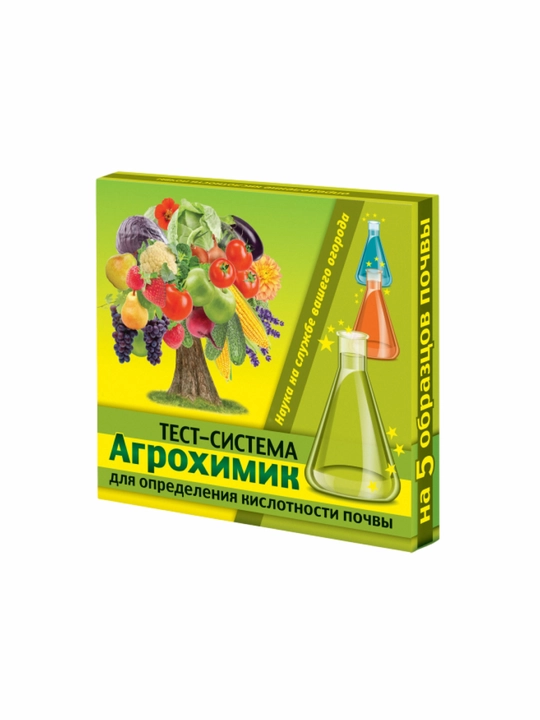 Test tizimi "Agroximik", tuproq kislotasini aniqlash uchun, pH 5-8, 5 ampula