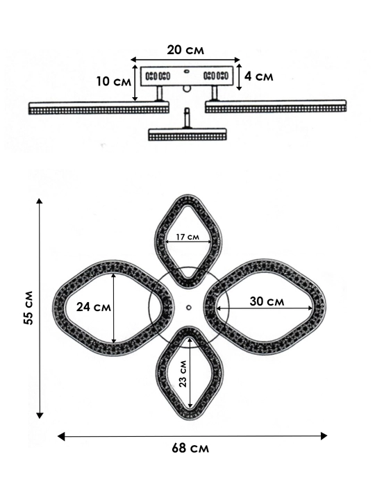 LED shift qandil, pultli yorug‘lik diodli qandil, 3 rejimli, kristalli, oshxona uchun