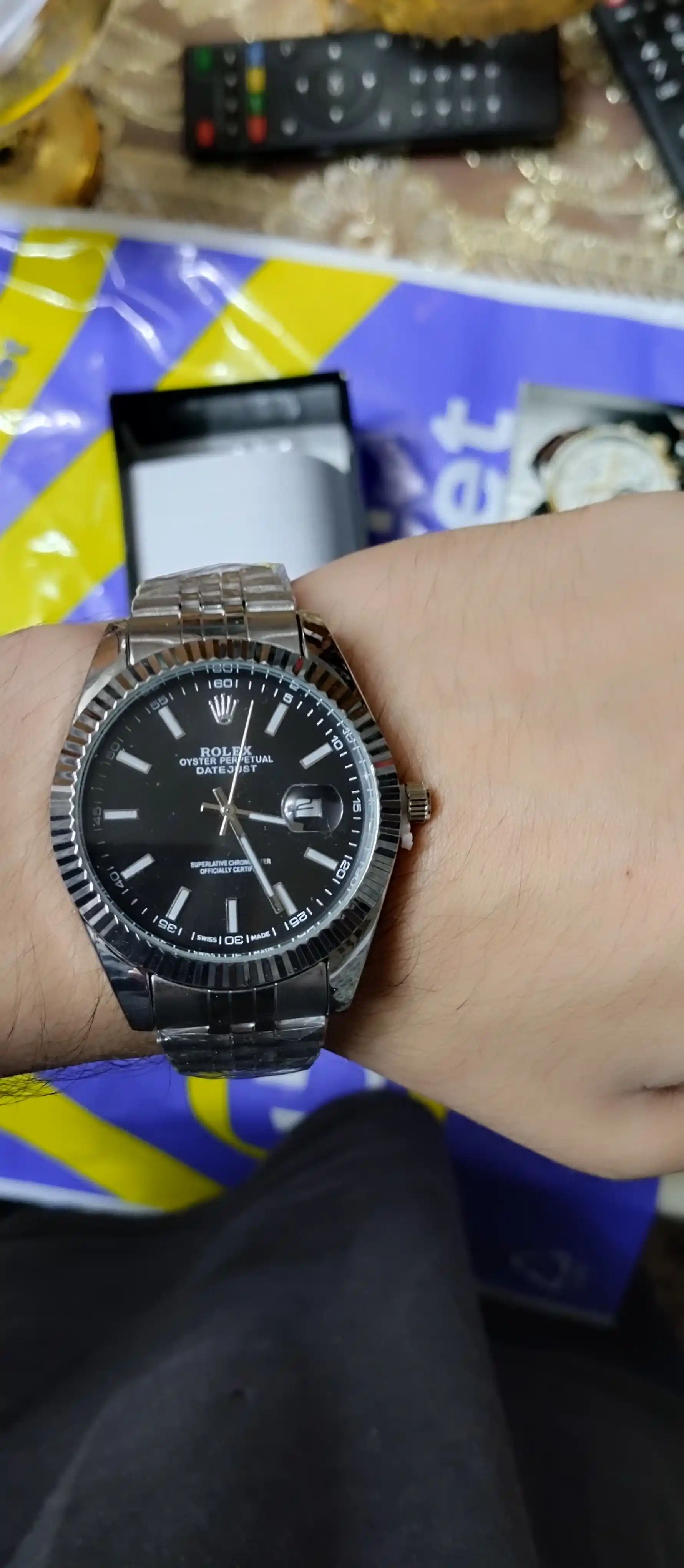 Erkaklar qo'l soati Datejust, kvarts mexanizmli, sovg'a qutisida