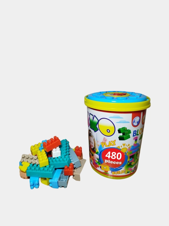 Конструктор с ведром, 480 шт