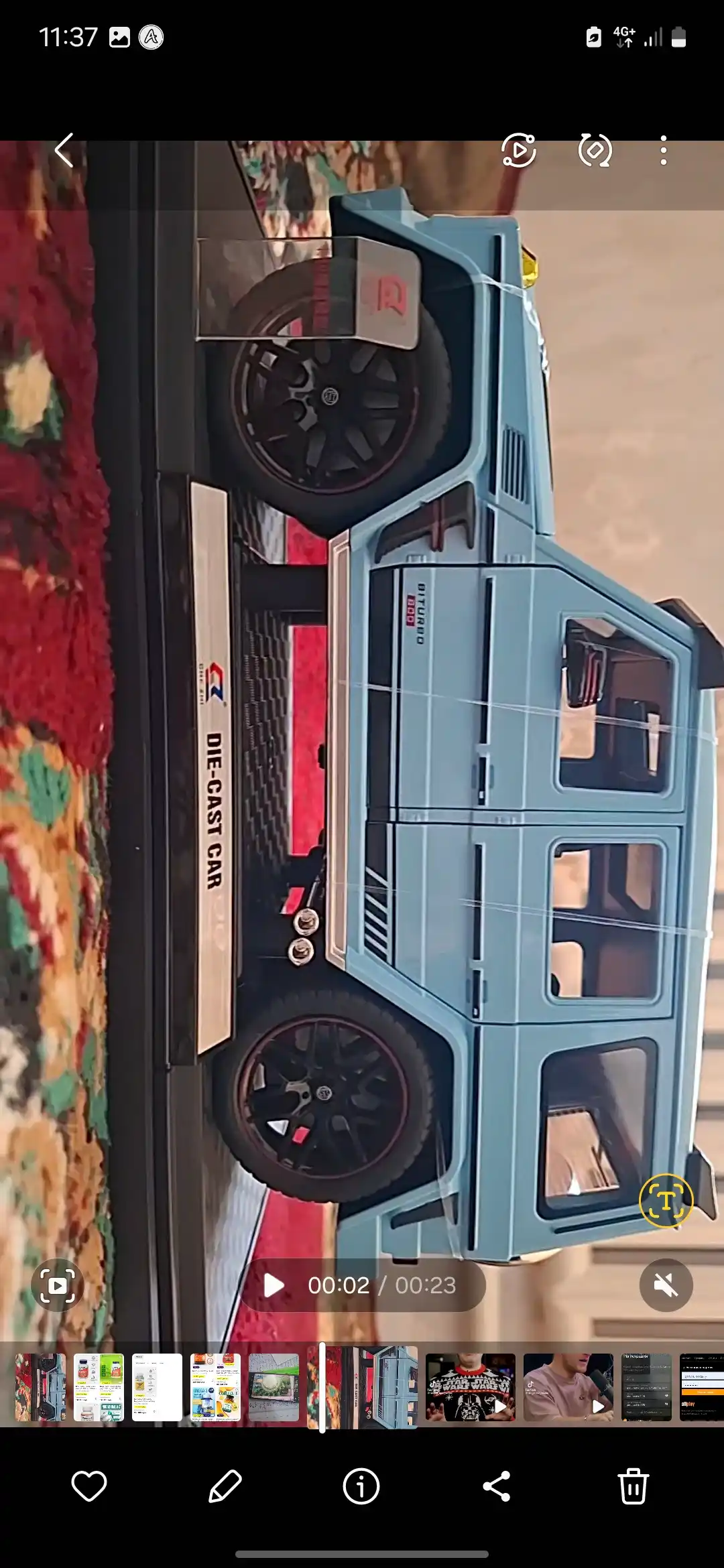 Металлический игрушечный автомобиль Mercedes Benz BRABUS G800 1:18, со звуком, светом и дымом