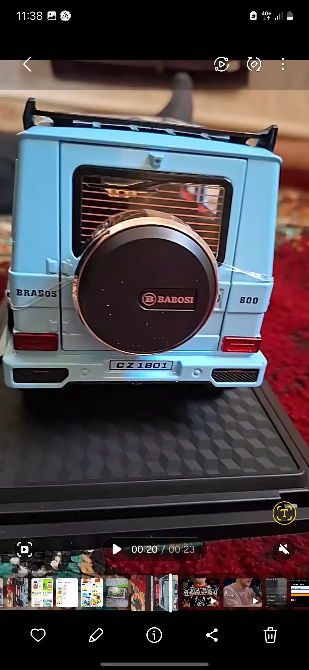 Металлический игрушечный автомобиль Mercedes Benz BRABUS G800 1:18, со звуком, светом и дымом