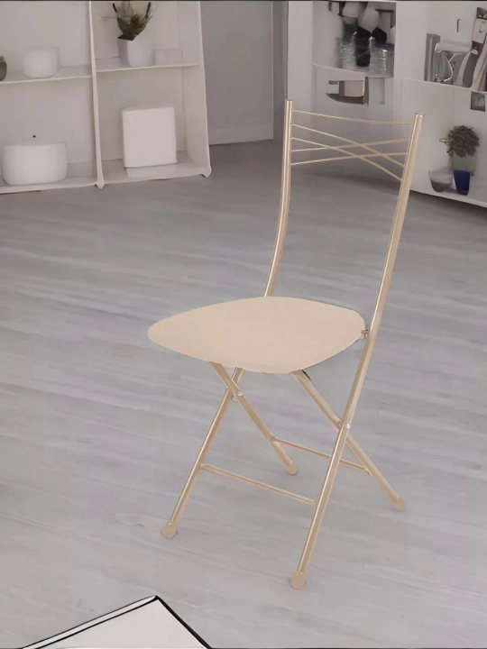 Yigiladigan stul Nika, yumshoq orindiq, metall karkas, ergonomik suyanchiq, 100 kg gacha
