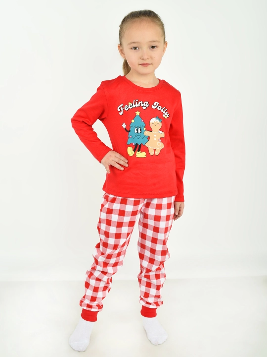 Bolalar o'g'il qizlar uchun uzun yengli bosma shimlar pijama to'plami