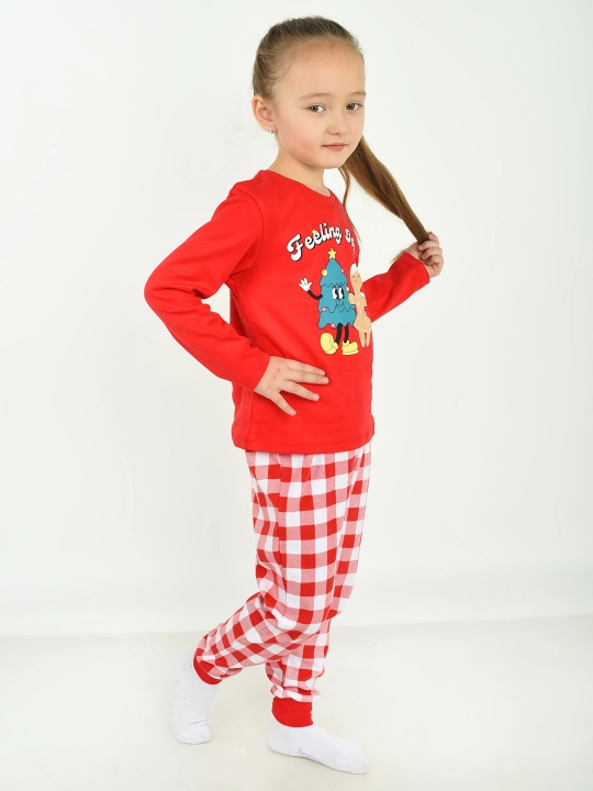 Bolalar o'g'il qizlar uchun uzun yengli bosma shimlar pijama to'plami