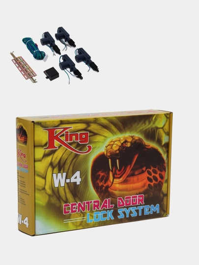 Центральный замок KING, комплект из 4 и 1 шт, черный для всех дверей — SAMAVTO-KING-1TA