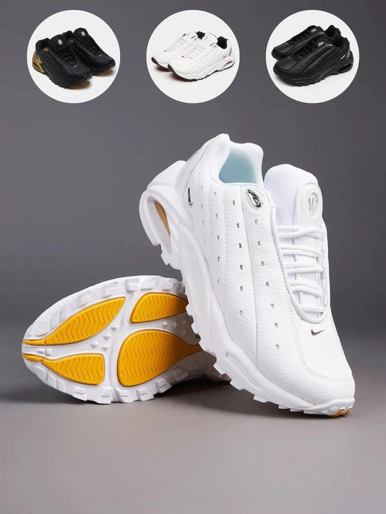Erkaklar sport krossovkalari, Djordan, Air Max TN Plus, Nocta, Drake, oq, qora, tilla rang