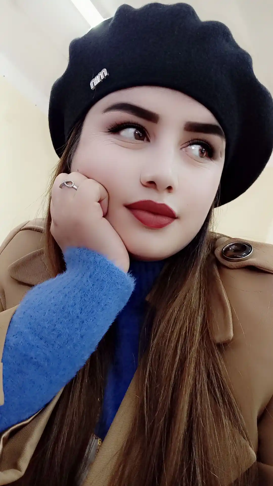 Ayollar va qizlar uchun beret, klassik toʻqilgan shapka, kuz qish mavsum bosh kiyimi