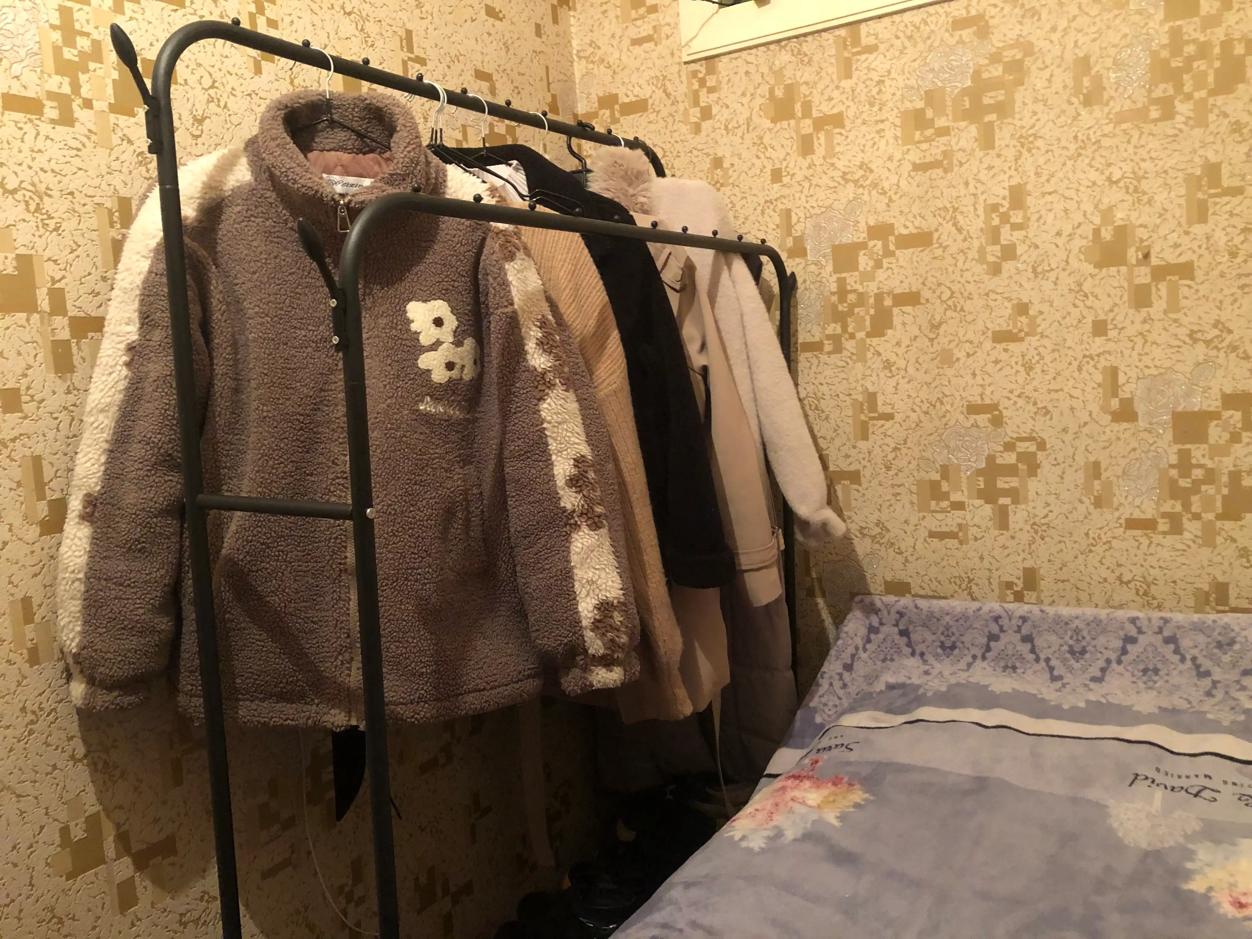Вешалка напольная для одежды с обувницей, металлическая