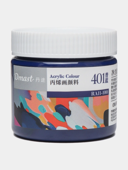 Bankadagi akril bo'yoq, 100 ml, 401 PRUSSIAN KO'K, Dmast Deli RA11-100-401 q0000054430 - 