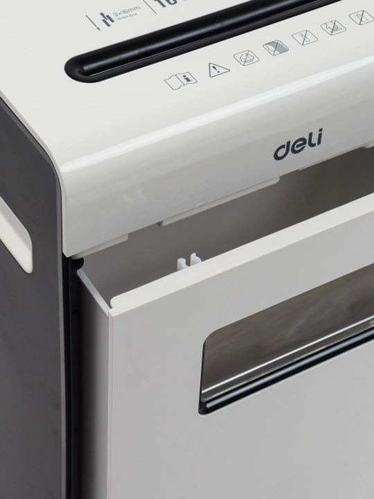 Deli E9921-EU kuchli ofis shredder, 6 varaq, 16 litr, yuqori himoya P-4