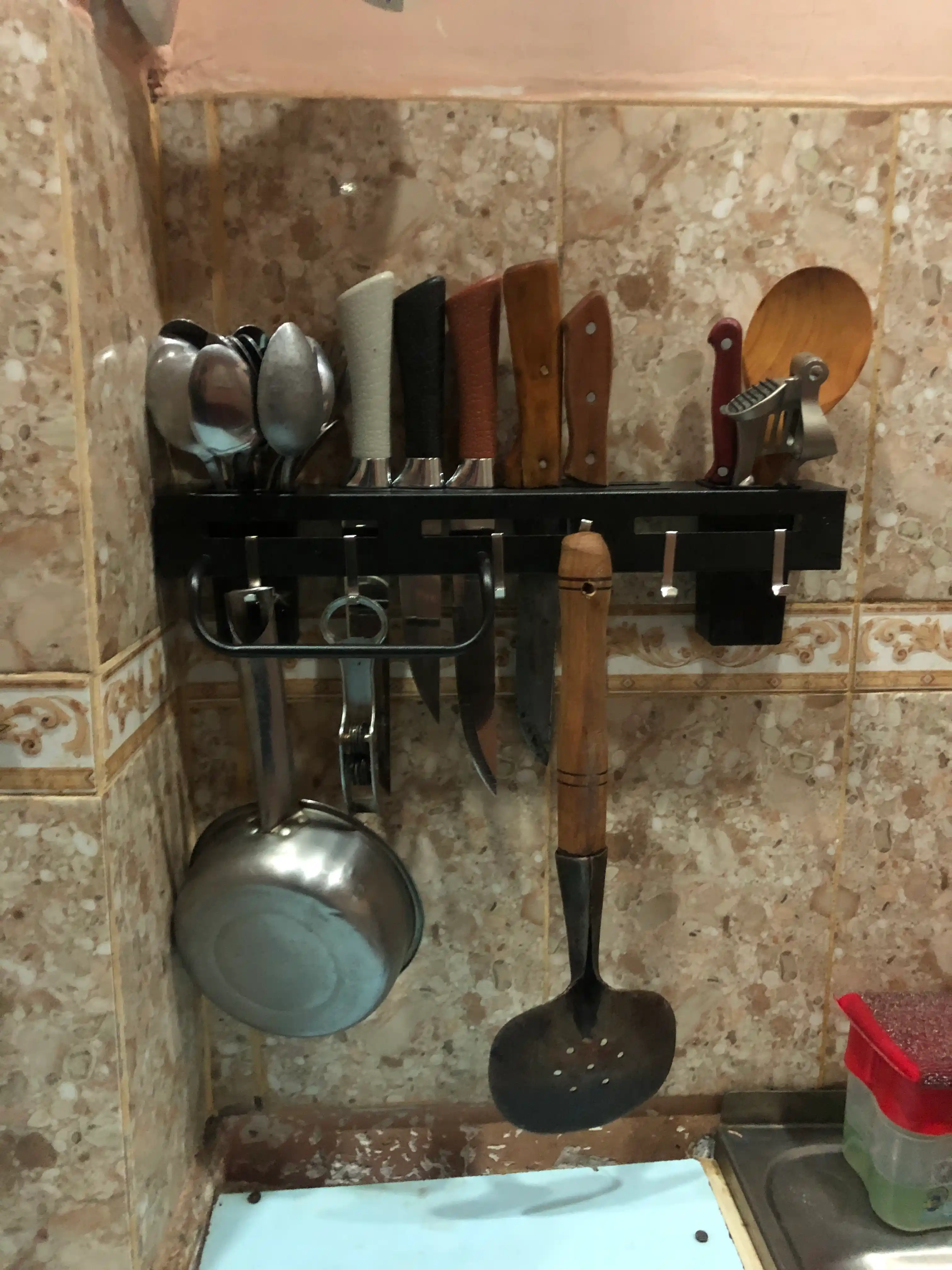 Держатель для ножей, и столовых приборов, органайзер, настенный, кухонный, подставка