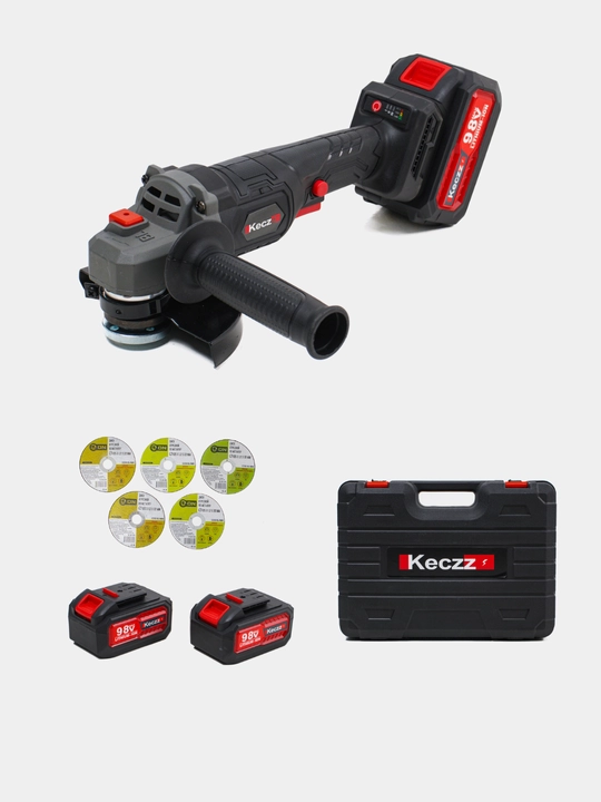 Akkumulyatorli bolgarka KECZZ, 125 mm, 98V, burchak siliqlash mashinkasi, cho'tkasiz USHM