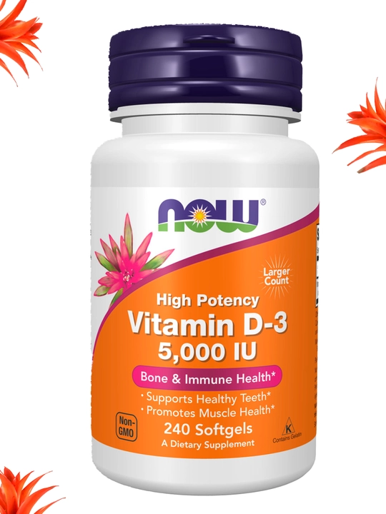 NOW Foods, Витамин D3 5000 ME, 10000 ME, мягкие капсулы, Халяль