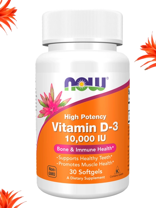 NOW Foods, Витамин D3 5000 ME, 10000 ME, мягкие капсулы, Халяль