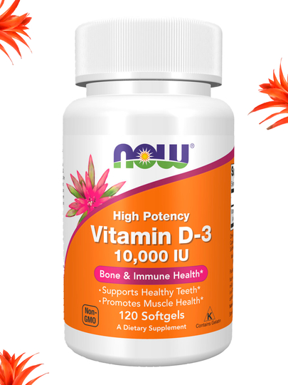 NOW Foods, Витамин D3 5000 ME, 10000 ME, мягкие капсулы, Халяль