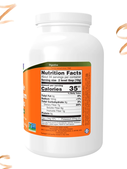 Psyllium urug'ining qobig'i Now Foods Psyllium Husk