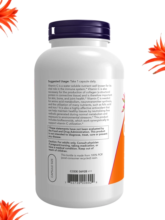 NOW Supplements, Витамин C 500 мг и 1000 мг с шиповником, Халяль