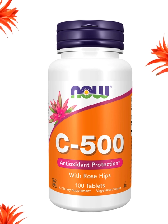 NOW Supplements, Витамин C 500 мг и 1000 мг с шиповником, Халяль
