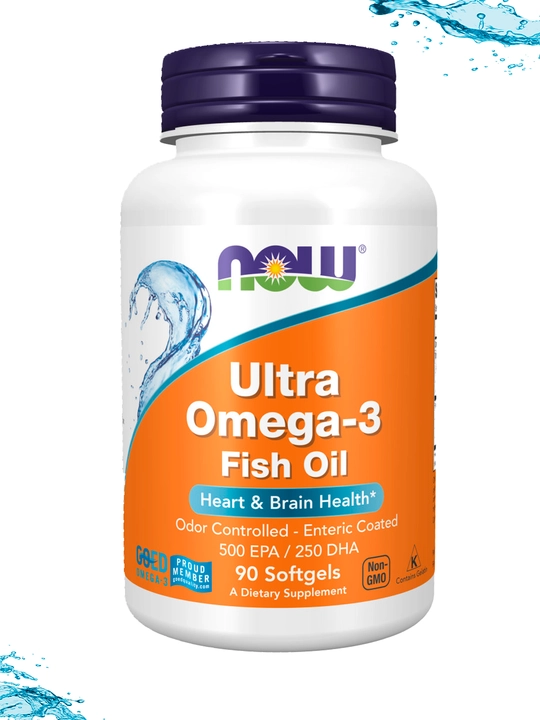 NOW Supplements, Ultra Omega-3, 500 EPA и 250 DHA, рыбий желатиновый капсула
