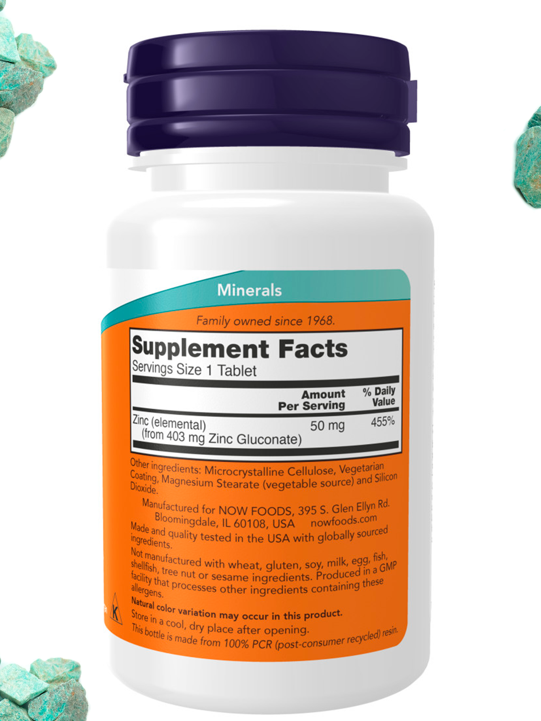 NOW Supplements, sink 50 mg, halol
