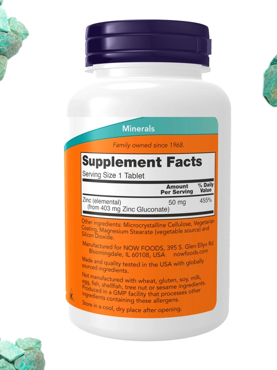 NOW Supplements, sink 50 mg, halol