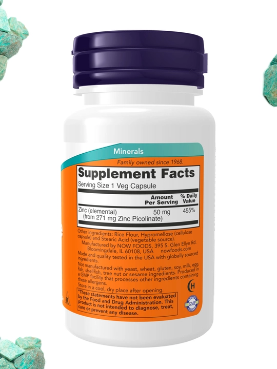 NOW Supplements, sink 50 mg, halol
