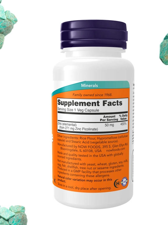 NOW Supplements, sink 50 mg, halol