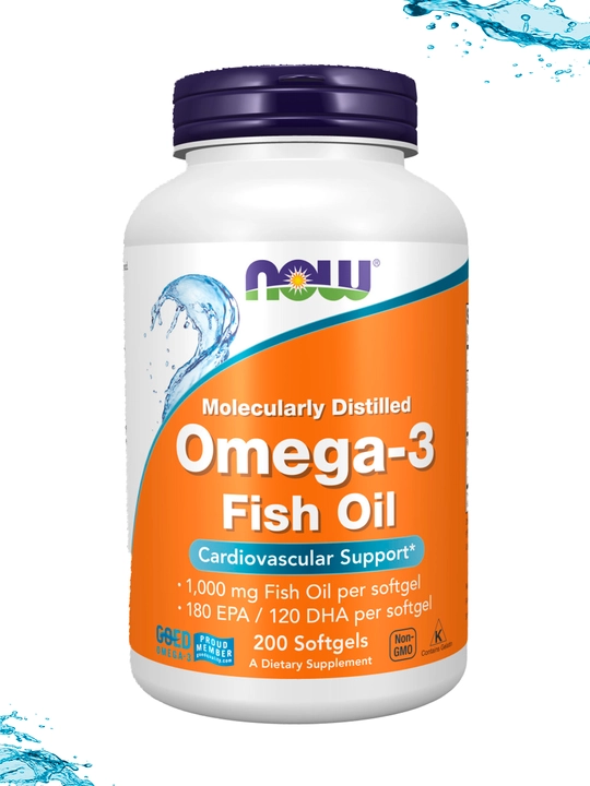Now Foods Omega-3, рыбий жир, 180 EPA / 120 DHA, халяль