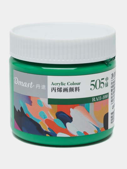 Краска акриловая в банке, 100 мл, 505 MEDIUM GREEN, Dmast Deli RA11-100-505 q0000054459