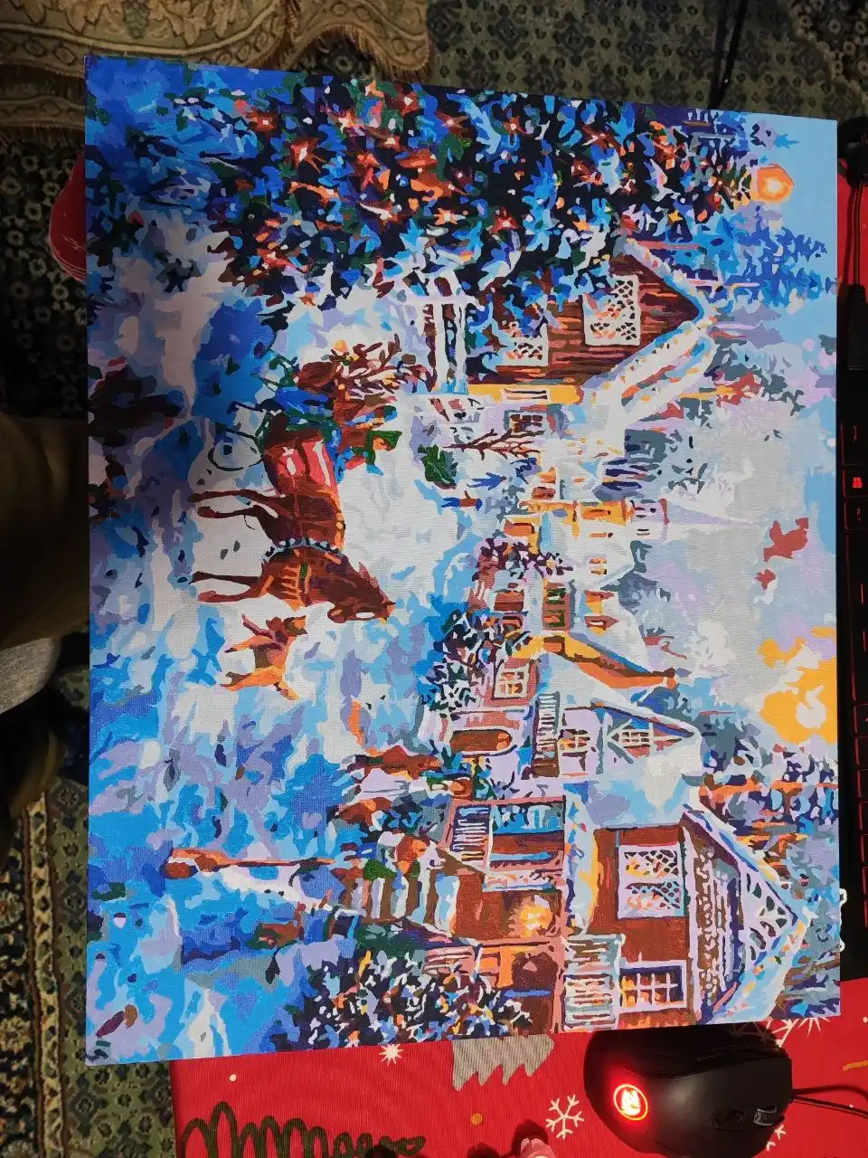 Raqamlar bo'yicha rasm chizish ARTERY, Qish, Yangi Yil, holstda chizmachilik, 40 * 50 sm