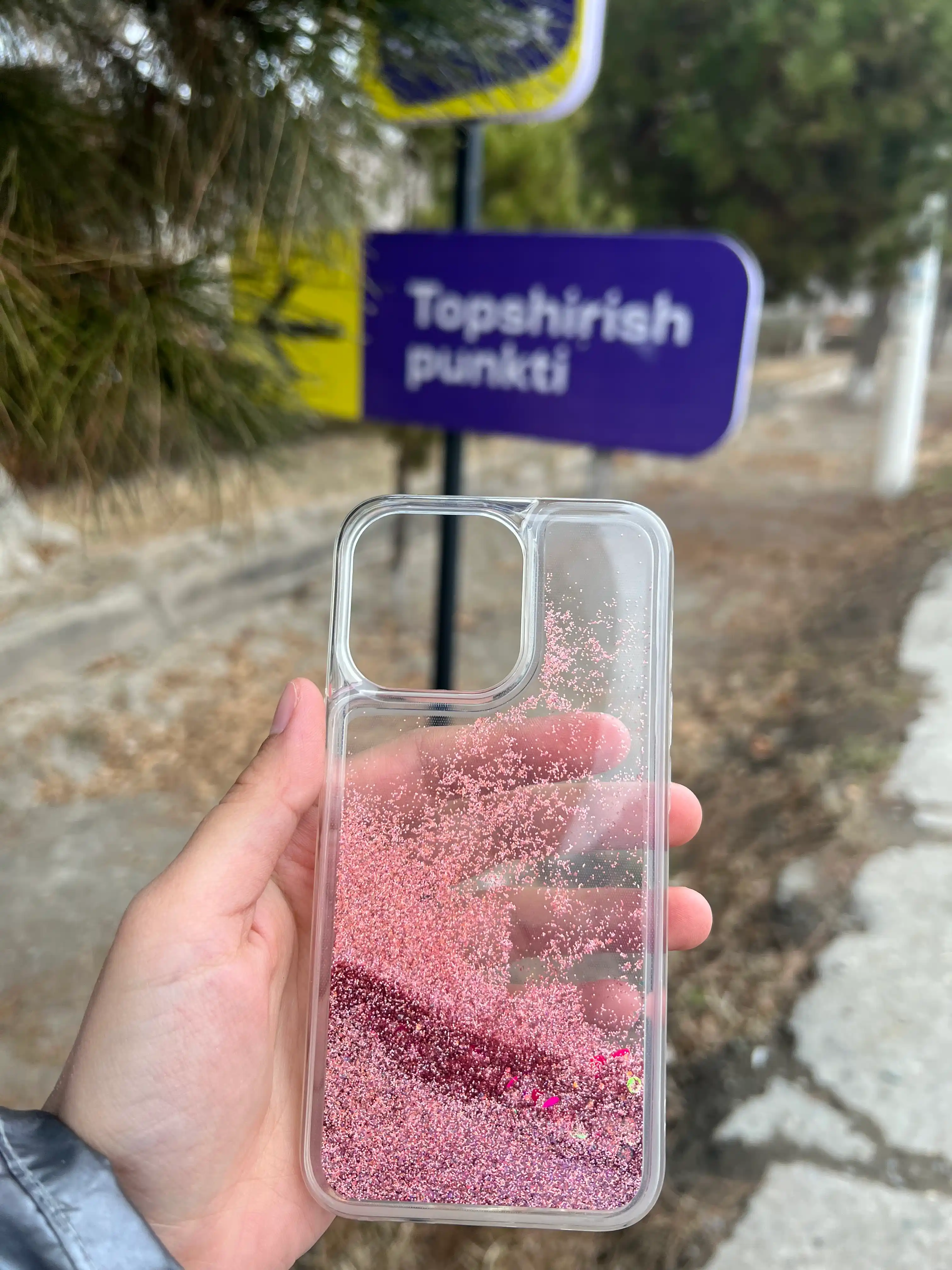 Ayollar silikonli g'ilofi yaltiroqlar bilan iPhone 13, 13Pro, 13 Pro Max uchun