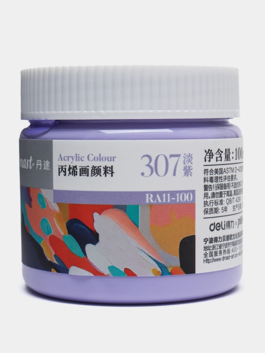 Краска акриловая в банке, 100 мл 307 LIGHT LILAC Dmast Deli RA11-100-307 q0000054426