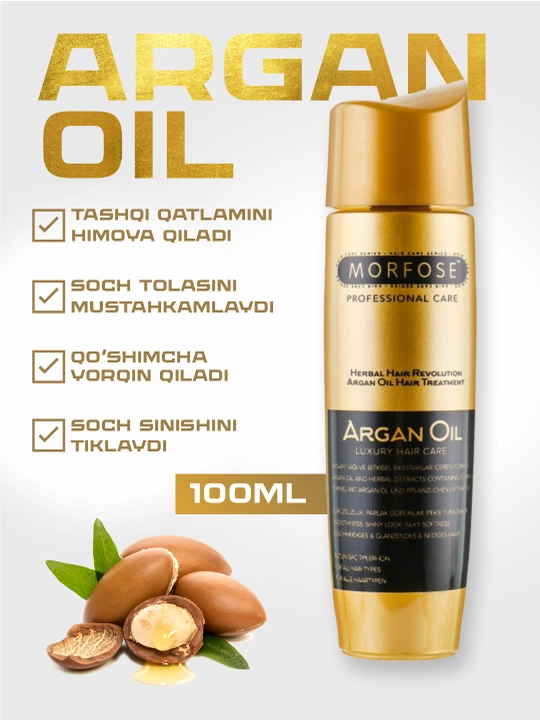 Масло для волос Арган Morfose Luxury Argan Hair Oil, 100 мл - 