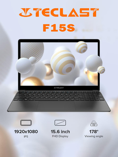 Ноутбук Teclast F15S, IPS 1920 * 1080, 6 ГБ ОЗУ, 128 ГБ ROM, Intel J3455, Windows 10