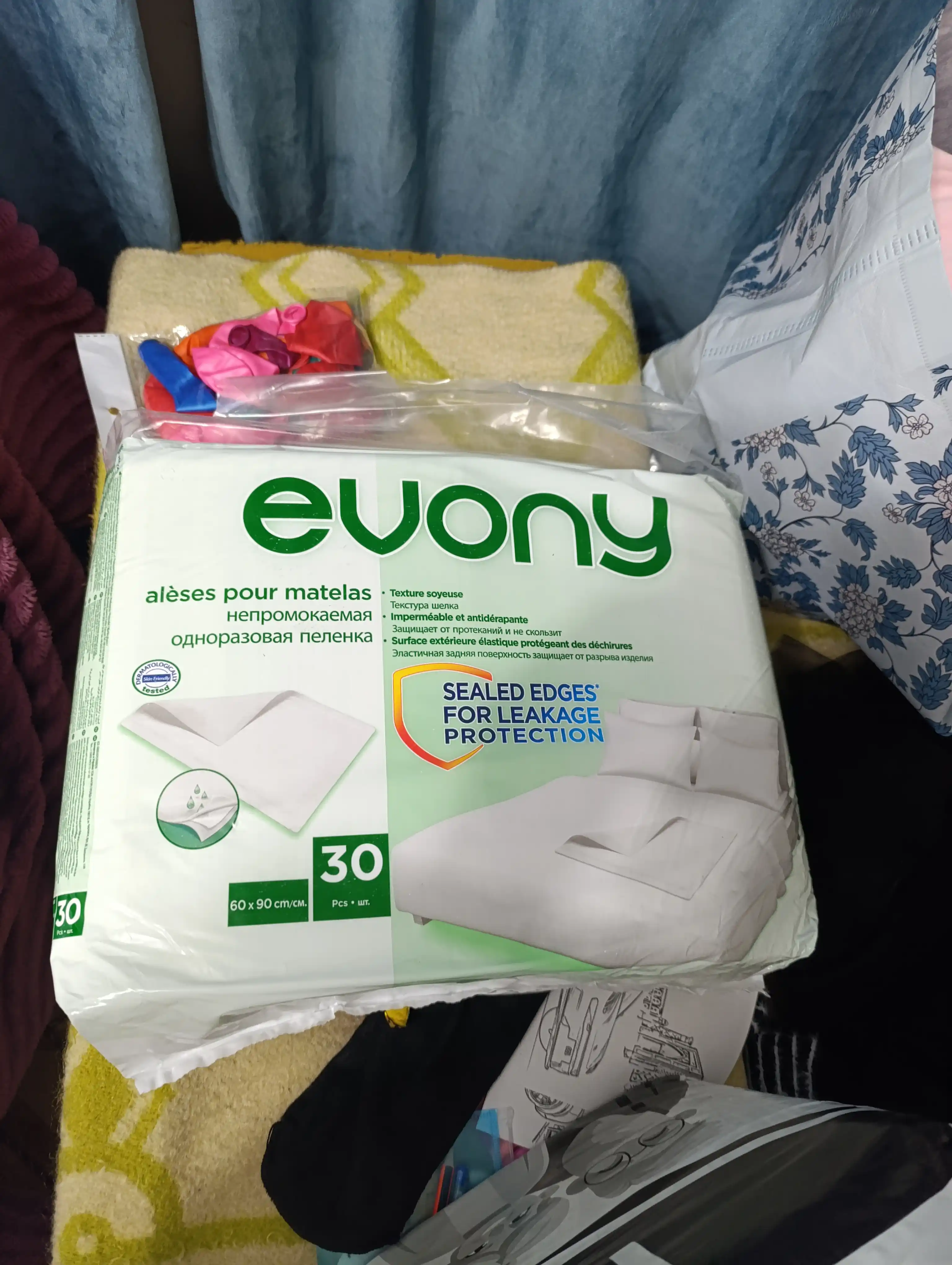 Пеленки для взрослых Evony, 90 * 60 см 30 штук