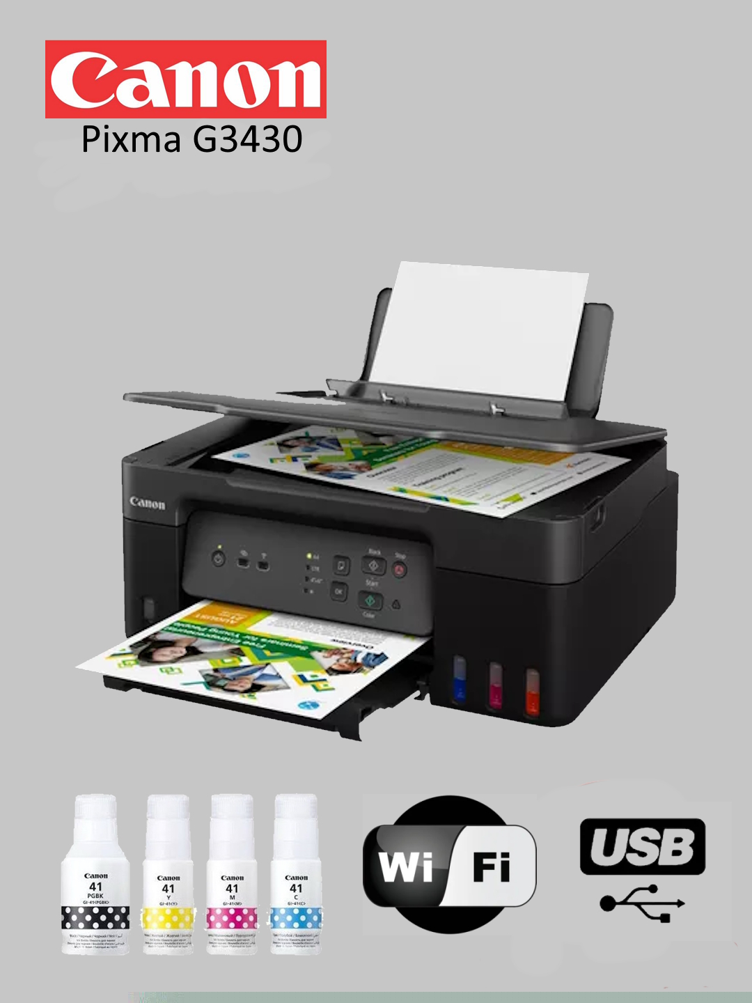 Canon Pixma G3430 Wi-Fi цветной принтер сканер и копир в одном купить ...