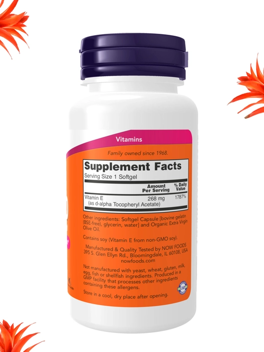 NOW Supplements, Vitamin E, 200 ME va 400 ME, D-Alpha Tokoferil