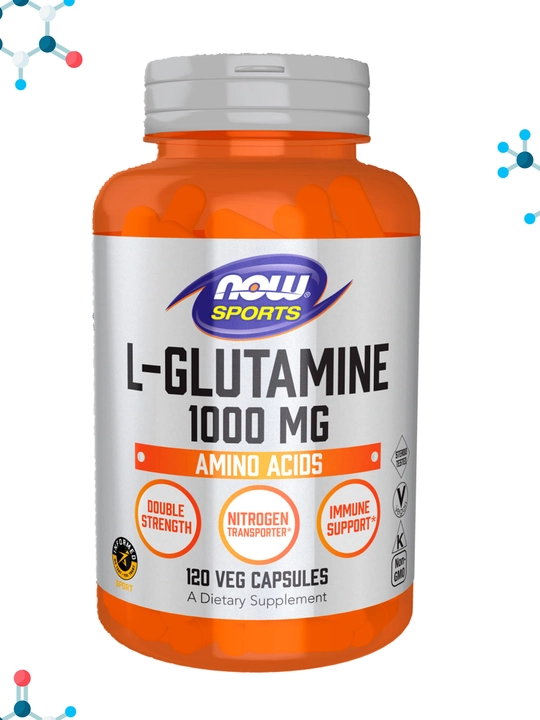 NOW Foods, Sports, L-глутамин, двойная сила, 1000 мг, 120 капсул, Халяль