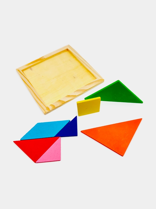 Ta'limiy yog'och jumboq o'yini Tangram, magnitli, tangram vazifalar bilan, tetris