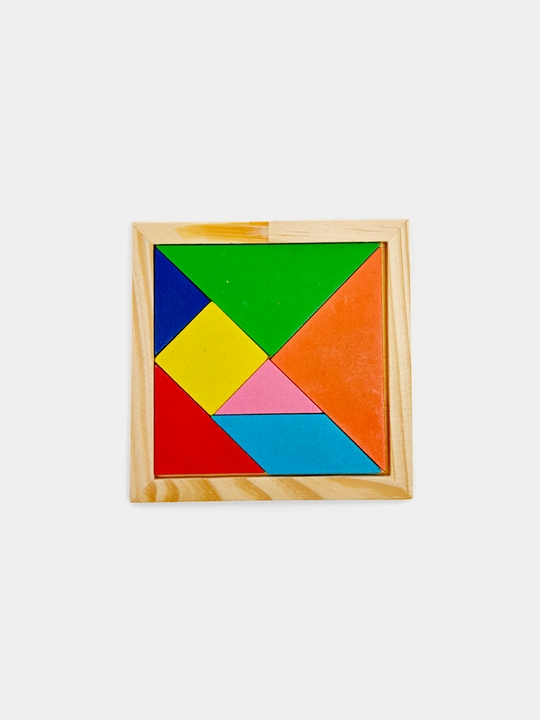 Ta'limiy yog'och jumboq o'yini Tangram, magnitli, tangram vazifalar bilan, tetris
