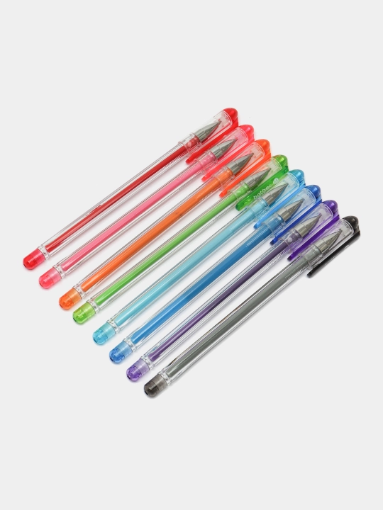 Набор гелевых ручек Hatber Solo ColorGel, 8 цв, 0.5 мм в пластиковом пенале с европодвесом