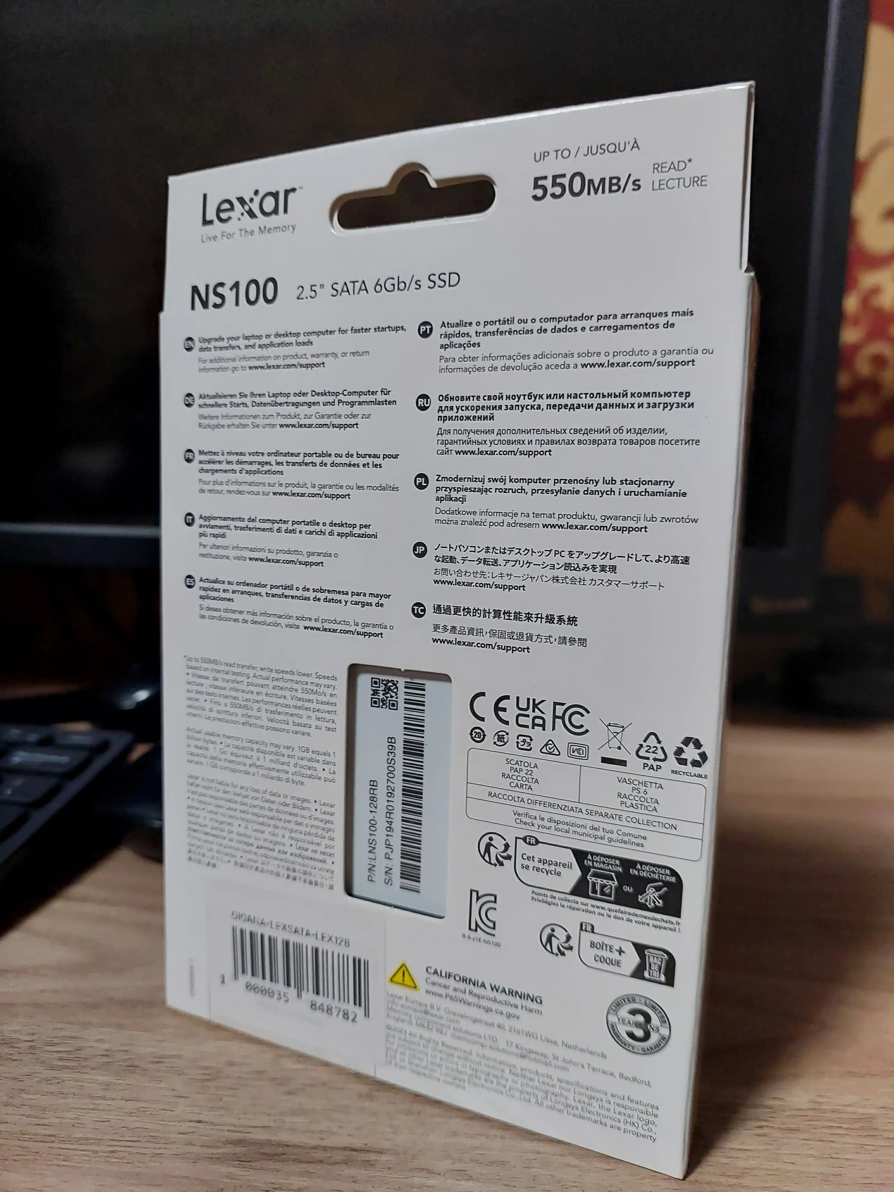 Hакопитель для пк и ноутбука SSD SATA 128ГБ 240ГБ 256ГБ 512ГБ 1ТБ 2ТБ Lexar