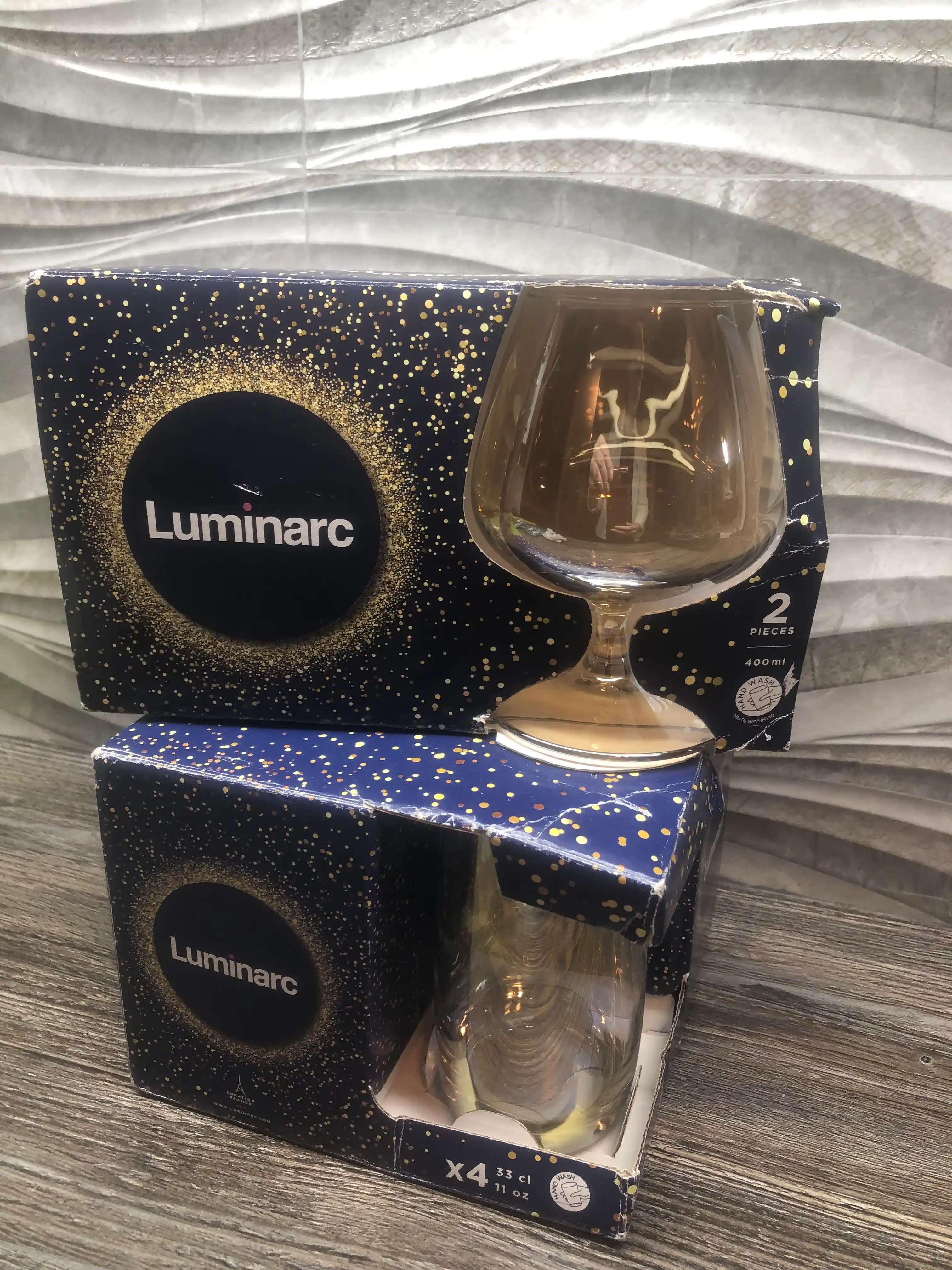 Bokallar Luminarc oltin xameleon, Golden Chameleon seriyali, 4 turdagi bokallar