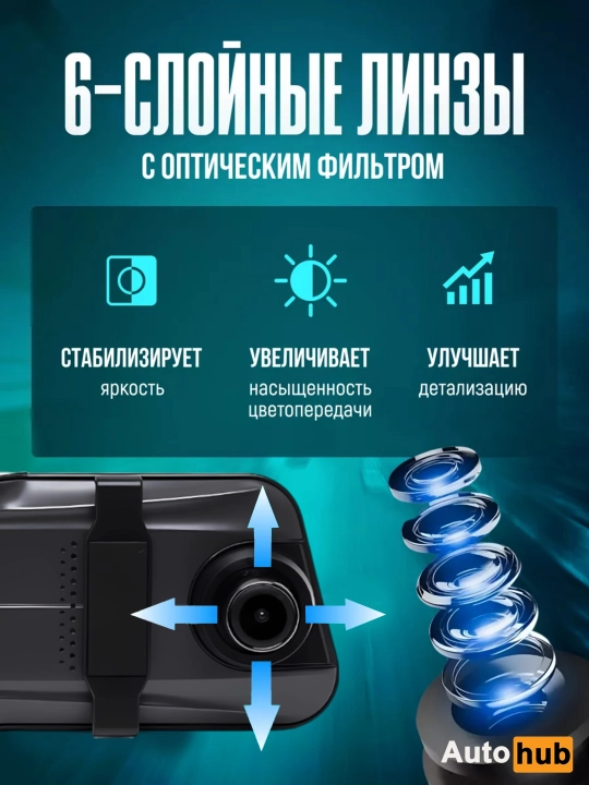 Видеорегистратор UNISTAR U17, FULL HD, Видео регистратор с сенсорным экраном