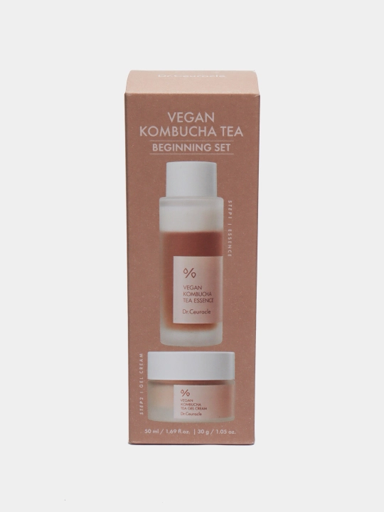 Набор VEGAN KOMBUCHA, веганская эссенция 50 г + веганский гель-крем 50 мл