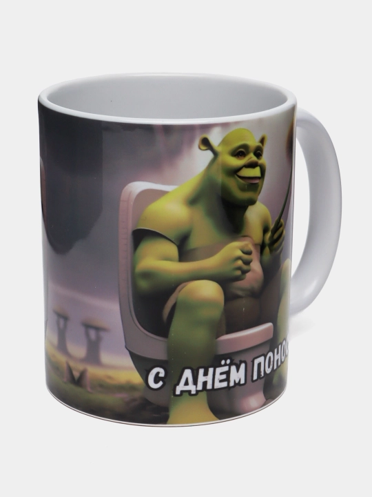 Sovg'a krujkasi, bosmali, keramika, shrek