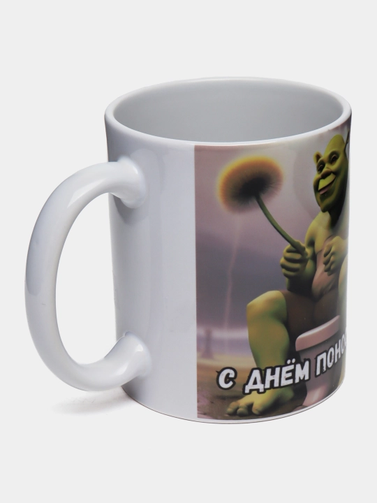 Sovg'a krujkasi, bosmali, keramika, shrek